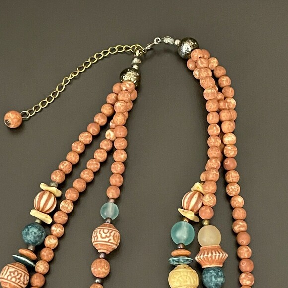 Multicolor Beaded Silver-tone Gold-tone Women's Fashion Multi Strands Necklace - Picture 6 of 6